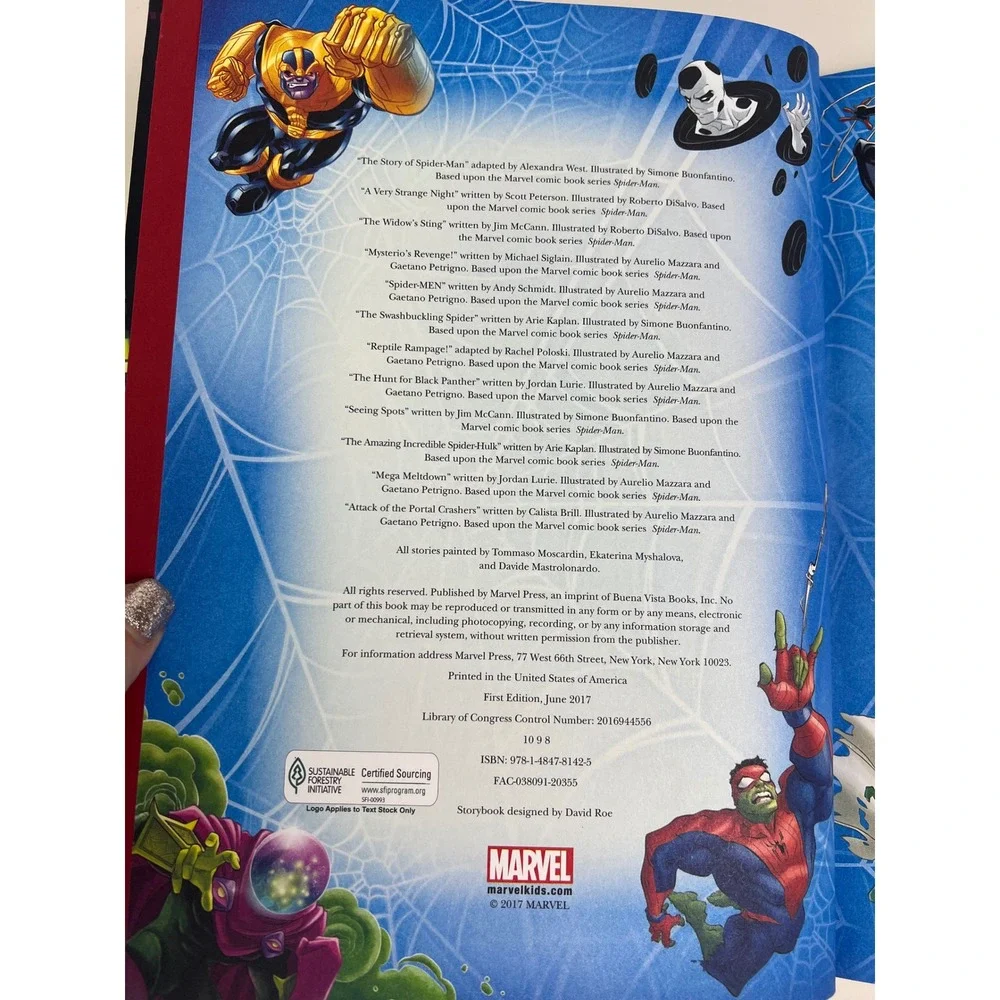 Marvel Spider Man 5 Minute Stories Childrens Book Hardcover Age 3+‎